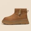 Snow boots autumn and winter new women's shoes platform-soled plush Martin boots wool cotton boots sheep cake plush Boken shoes