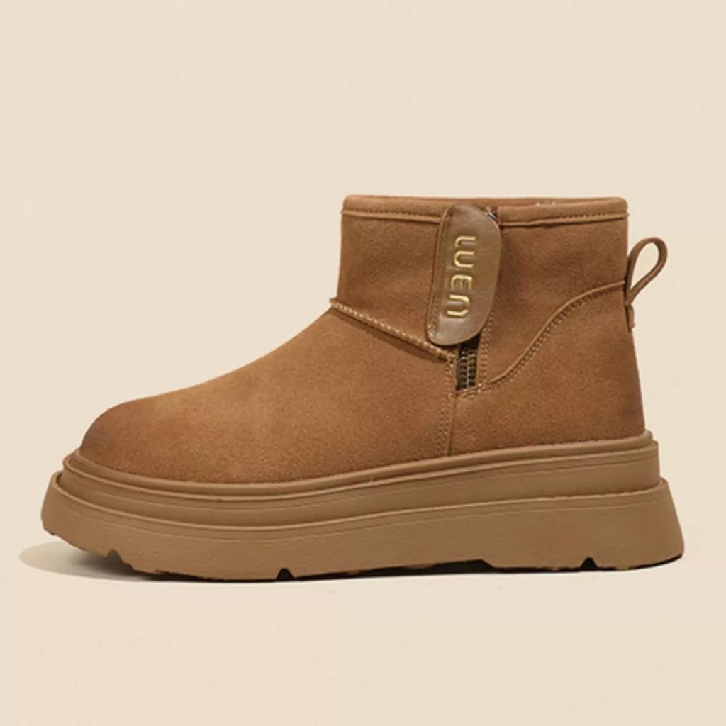 Snow boots autumn and winter new women's shoes platform-soled plush Martin boots wool cotton boots sheep cake plush Boken shoes