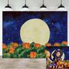 Fall Halloween Backdrop for Photography Full Moon Night Pumpkin Background