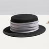 2026 Women's British Retro Wool Felt Hat - Autumn/Winter Flat Top, Brimmed, Casual Design