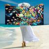 1PC Custom Name Frog Lotus Pond Beach Towel Highly Absorbent And Sand-Resistant Towel for Swimming, Pool, Yoga, And Travel Lightweight