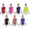 Maillot de Actuación para Niñas - Diseño de Pedrería Brillante con Patchwork de Malla Transparente y Cremallera Trasera, con Falda de Borlas