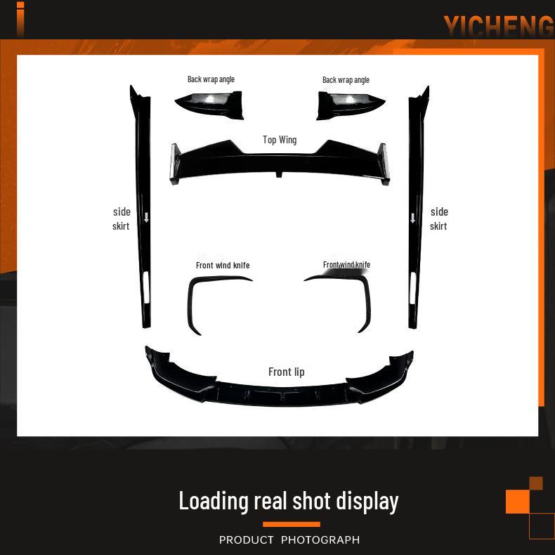 BMW X6 G06 Sport 2019+ Exterior Mod Kit: Front Lip, Wind Knife, Rear Wing, Side Skirt.