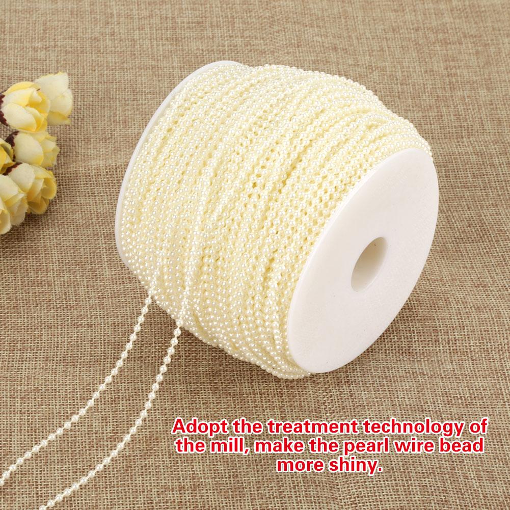 100m roll Imitation Pearl Wire Beads Garland String DIY Wedding Decoration 2.5mm