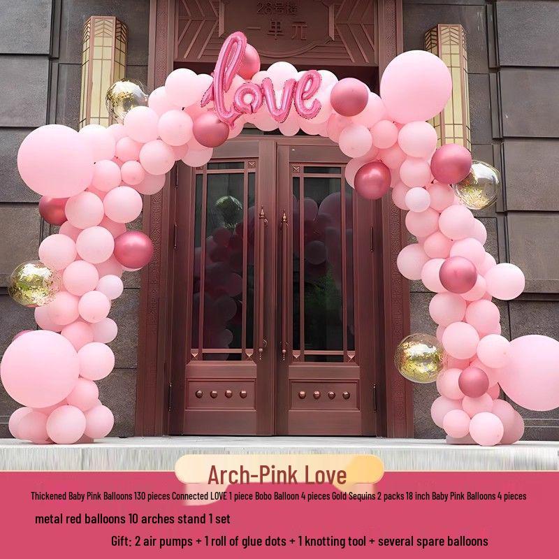 Rose Red Balloon Arch for Weddings, Birthdays, and Events