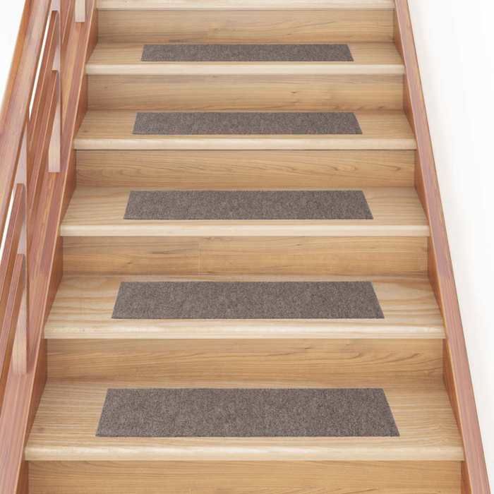 VidaXL Tapis d'escalier autocollants 15 pièces 76 x 20 cm Beige Rectangulaire 326933