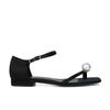 Lammfellversion~ Französisches Perlenleder High Heel Silberne Sandalen Damen Sommer Wort mit dickem Absatz Römische Sandalen Coole Slipper
