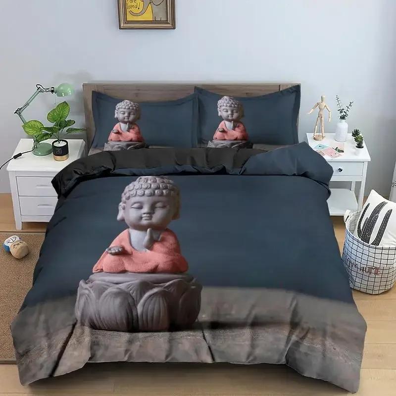 Familien Buddha Bettwäsche Set Mandala Bettbezug Luxus Twin King Size Bettwäsche Sets Bohemian Bettwäsche 23 Teile mit Kissenbezug Golden