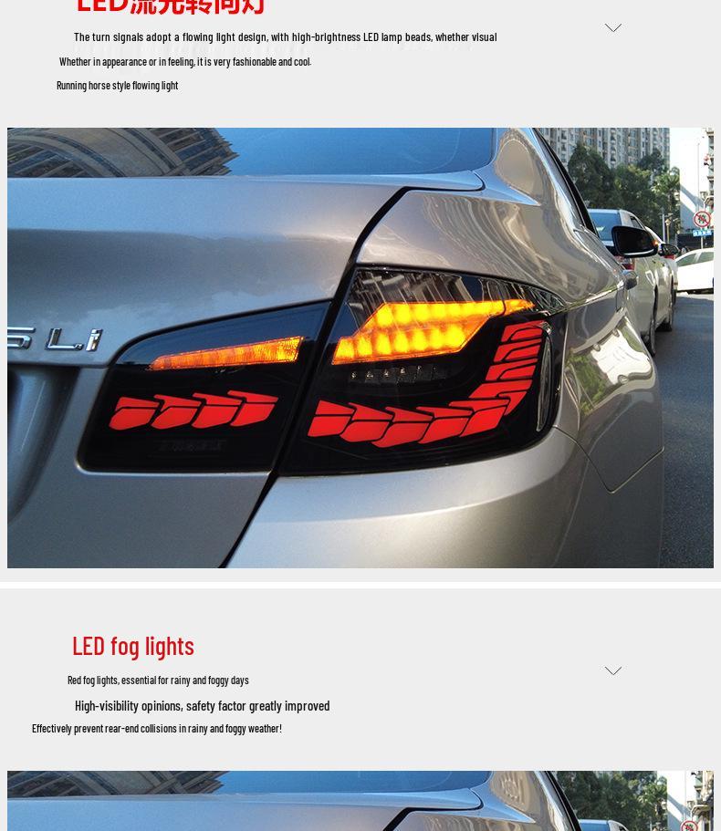 LED Flowing Turn Signal Taillights for 11-17 BMW 5 Series F10/F18