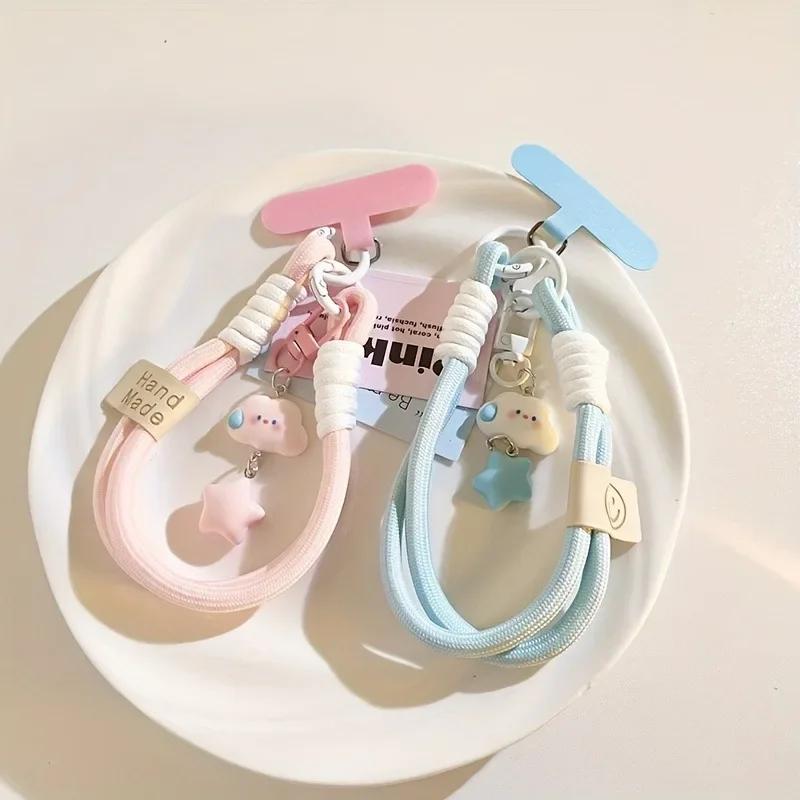 New Colourful Mobile Phone Strap Short Wrist Strap Clouds Star Charm Keychain Camera Chain Lanyard Universal Phone Case Lanyard