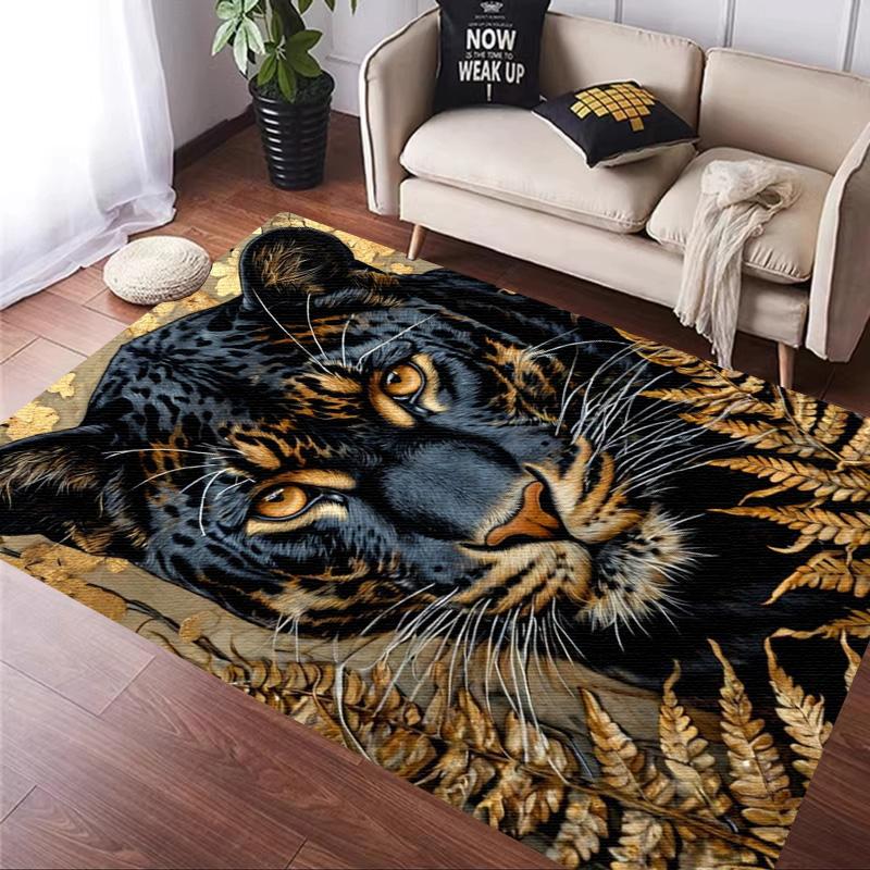Rose leopard print carpet African cheetah room decoration Large Area Rugs Living Sofa Doormat Non Slip Hallway Balcony Floor Mat