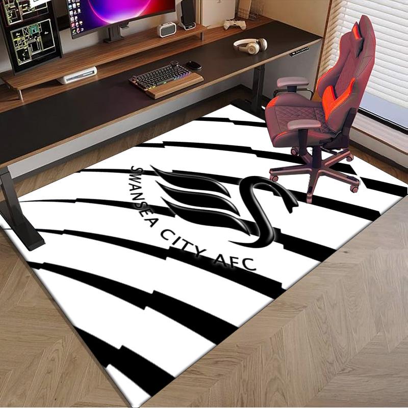 Swansea City Afc Crest Area Rug for Office, Chair Rug, Decorative Carpet Livingroom Mat, Large Size Fan gifts Christmas gifts