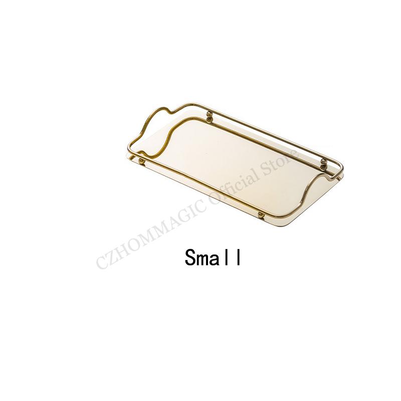 Nordic Creative Stainless Steel Tray Large Rectangle Luxury Tea Tray with Handle Tea Set Water Storage Trays Coffee Table Decor