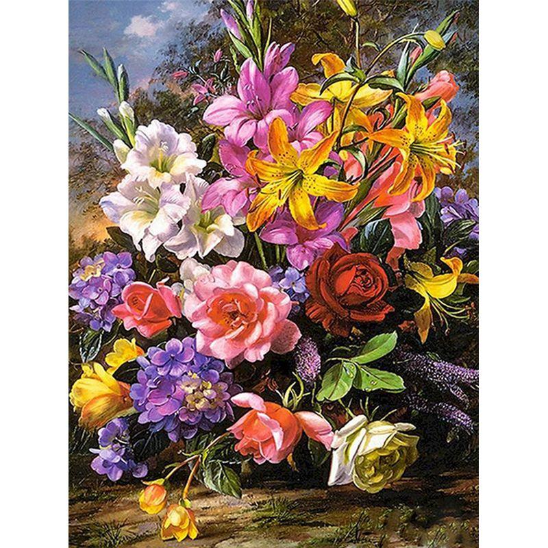 Diamond Painting Flower Cross Stitch Kit Full Square Drill Diamond Embroidery Animal Full Set Pictures Of Rhinestones