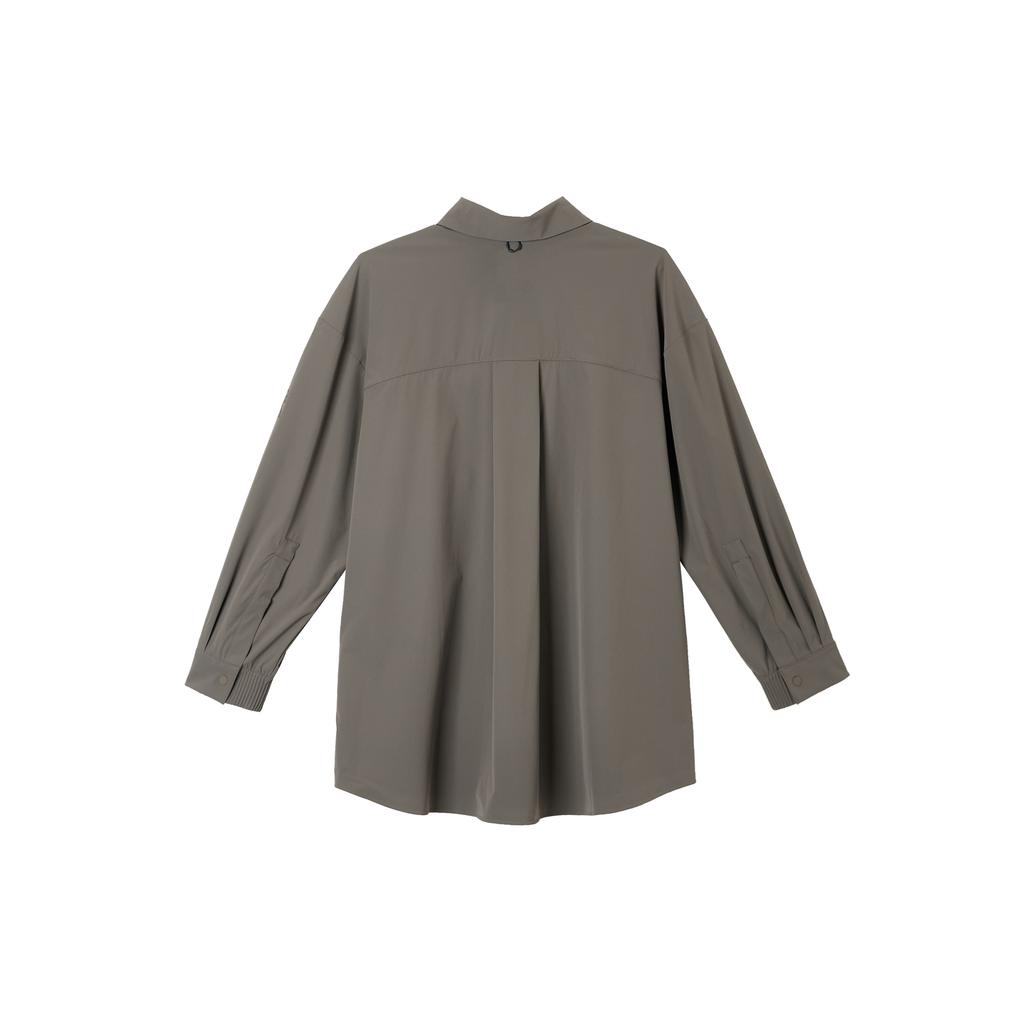 New Nike Dri-Fit Shirt Women's Stone Gray/Baroque Brown HQ0237-004