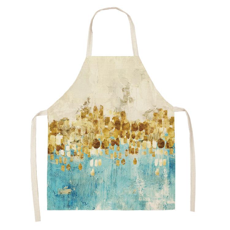 Deer Butterfly Kitchen Aprons for Women Cotton Linen Bibs Household Cleaning Kitchen Apron Maid Apron Aprons