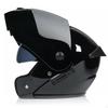 Flip up Full Face Helmet All Season Double Visor Removable Lining for Commuting S Black Silver Lens