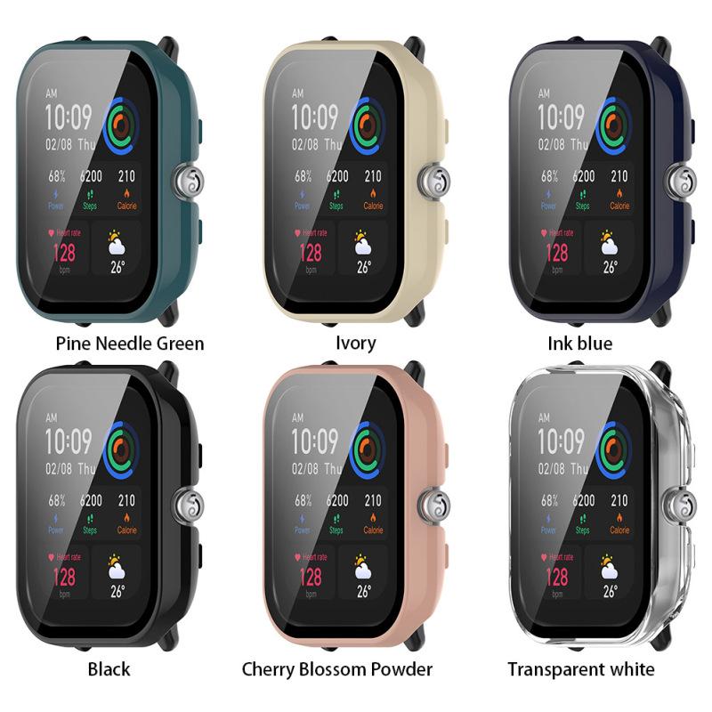 Screen Glass Protector Film Case Compatible For Huami Amazfit Gts4 Mini Smartwatch Full Protective