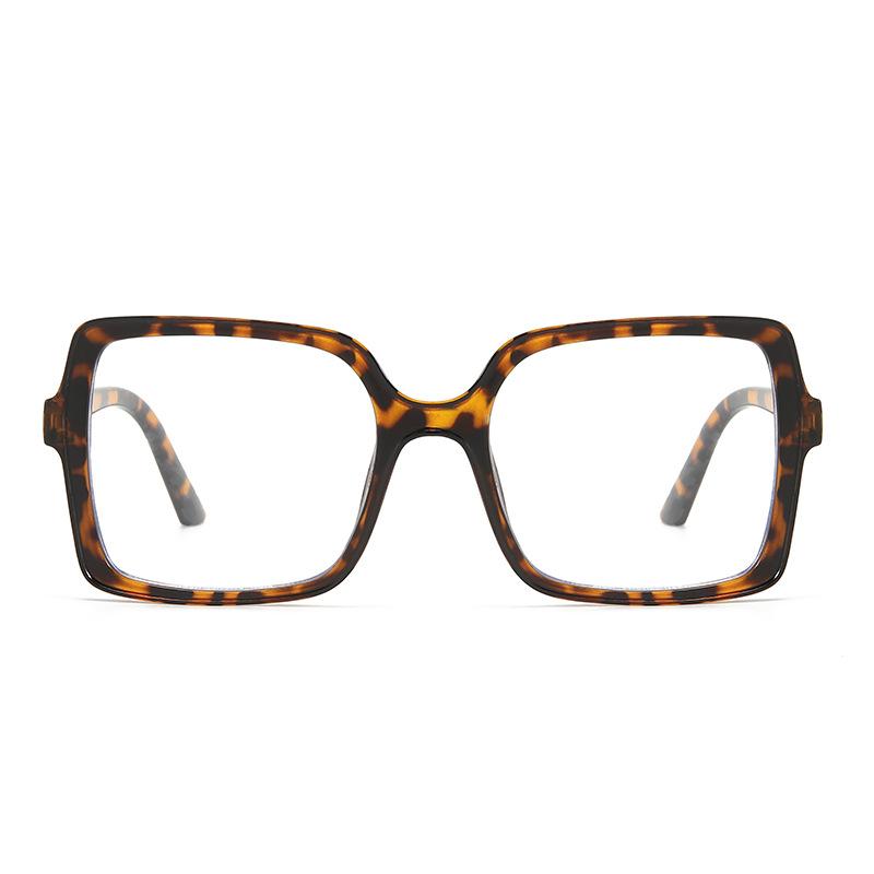 Large Frame Square Ultra-Light Anti-Blue Glasses Fashionable Plain And Thin Flat Glasses Women'S Advanced Flat Glasses