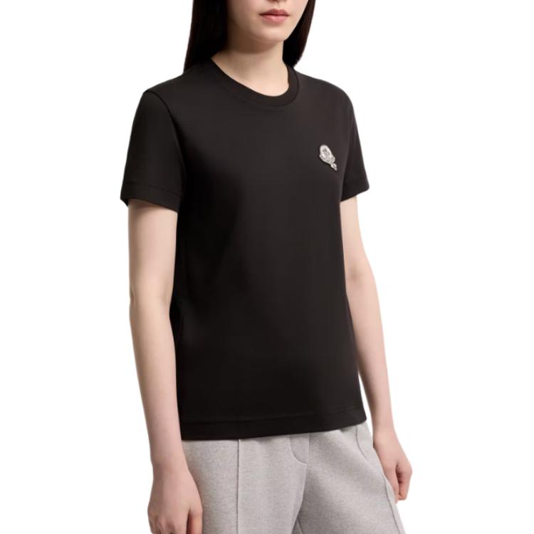 Moncler Logo Patch Cotton T-Shirt Women Tops L20938C0002489B8U999