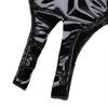 Women's PU Leather Hollow Out Lingerie 2 Piece Sexy Bra and Panty Sets