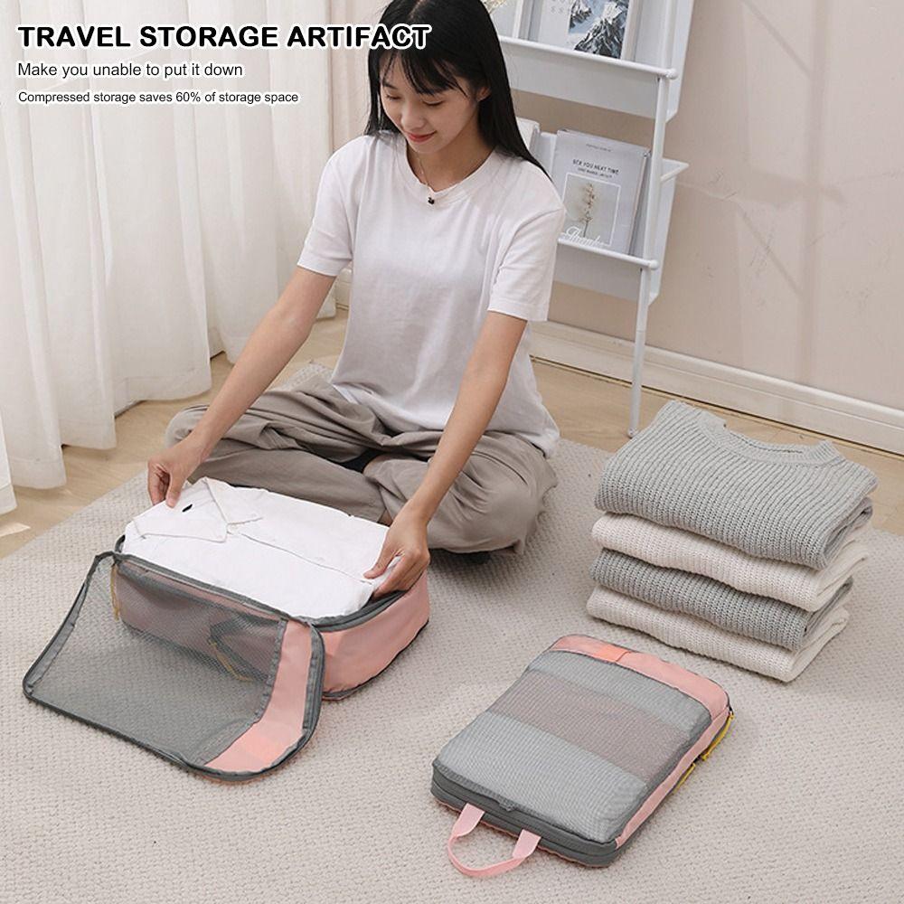 6pcs/set Large Capacity Storage Bag Pink Clothing Sorting Bag  Women Clothes