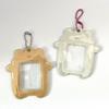 Teddy Bear Photo Frame 2-Inch Protective ID Case with Chain, Wipe-Clean Surface for K-POP Display, DIY Scrapbooking Gift