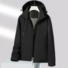 Schwarzgold warm gefütterte Baumwollkleidung lässige Sport-Kapuzenjacke winddicht, kältebeständig und wasserdicht Outdoor-Bergsteigeranzug