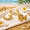 Stainless Steel Textured Feather Round Beads Wrapped Flower Open Cuff Bracelet For Women Men Dainty Vintage Plant Bangle Jewelry