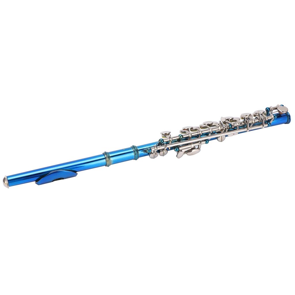 Piccolo Flute Cupronickel Blue +E Key French 6 Holes Piccolos Key Instrument for Beginner