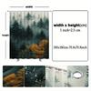 Misty Forest Autumn Shower Curtain - Evergreen Trees and Fall Foliage Design, Polyester, Includes 12 Hooks, Machine Washable
