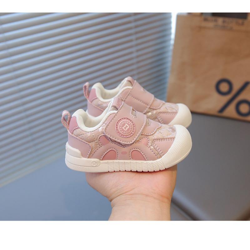 Baby toddler shoes cartoon leather surface baby girl indoor shoes non-slip soft sole baby boy running shoes