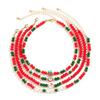 4Pcs Creative Red Crystal Polymer Clay Chain Necklace for Women Delicate Santa Claus Choker Sweater Christmas Neck Jewelry Party
