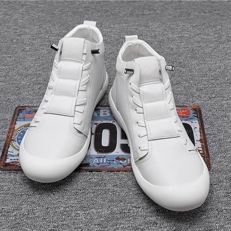 Fashion Men Shoe Genuine Leather Casual Shoe New HighTop Trend Board Shoe Men Sport Shoe Small White Shoe Men Flat Casual Shoe Zapatilla