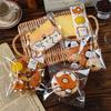100Pcs 17x17cm Clear Transparent Bread Bags Toast Cake Printed Snack Bread Coffee Shop Food Packaging