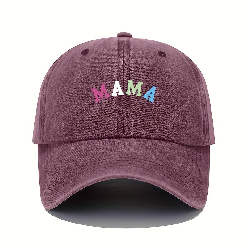 MAMA patterned baseball cap lightweight sun hat with colorful letter print all season suitable for casual sports