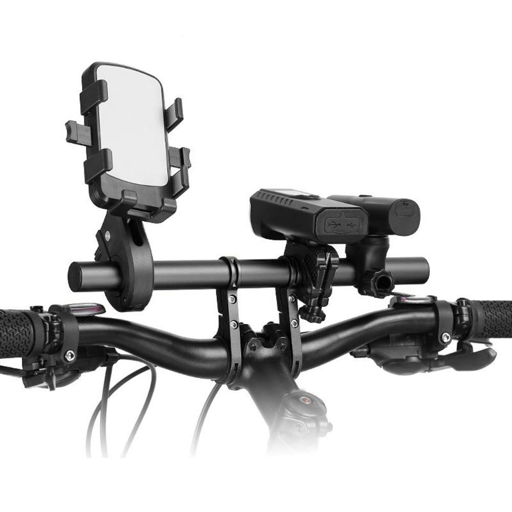 Aluminum Alloy Bike Handlebar Extender 30cm Double Clamp Bicycle Handlebar Bracket Lightweight for 25.4/31.8 mm Handlebar