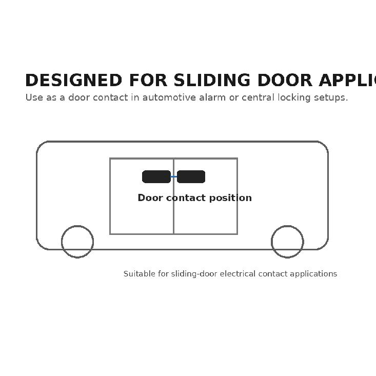 1 Set Sliding Door Contact Switch for Car Van Alarm and Central Locking Systems