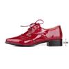 Fashion Spring Autumn Women Oxford Flats Brogue Patent Leather Black Office Outsole Female Pointed Toe Ballet Derby Shoes Ladies 34-43