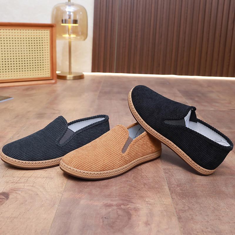 Old Beijing Cloth Shoes Men's Velvet Casual Soft-soled Non-slip Dad Shoes Are Breathable, Comfortable and Lightweight Middle-aged and Elderly Work Sh