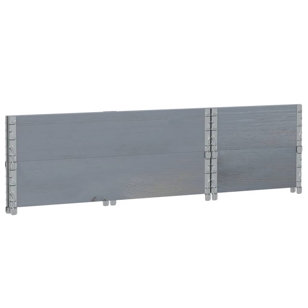 Pallet Top Frame Set 2 Pcs Gray 100 X 50 Cm Solid Pine Wood