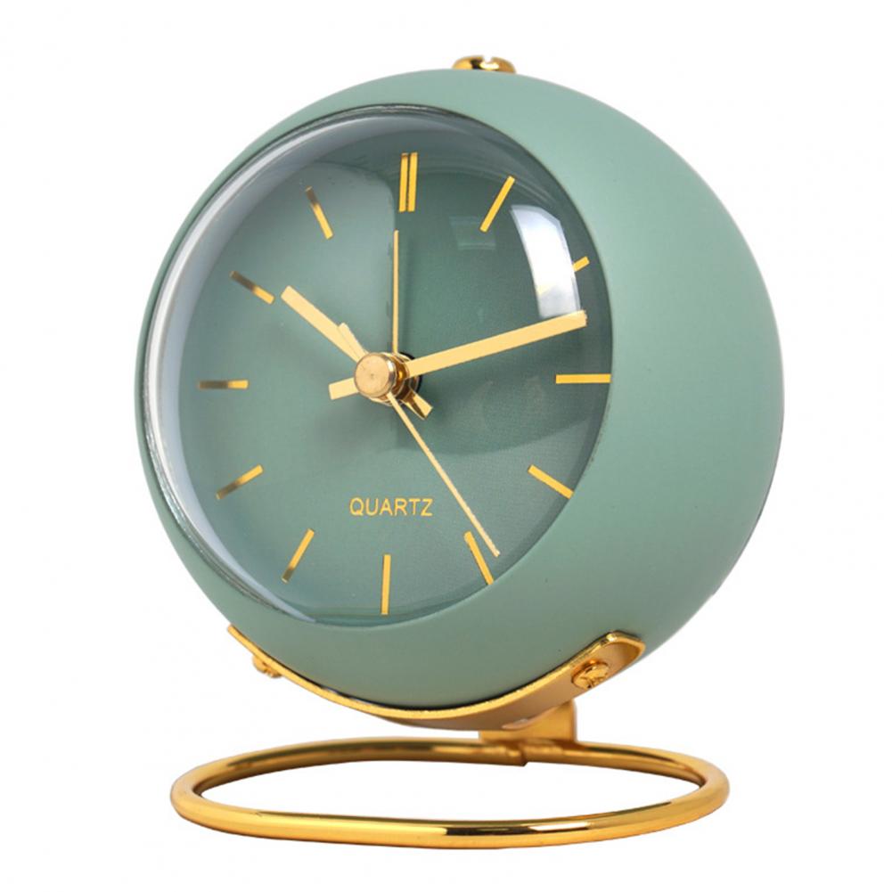 Analog Alarm Clock Pointer Design Mute Metal Luminous Desktop Clock Electronic Quartz Clock Living Room Desk Decor for Kids Room