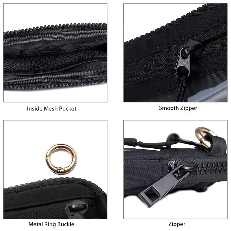 Waterproof Nylon Small Wallet Multi-Functional Card Case With Wrist Zippered Coin Purse Ladies Casual Quilted Travel Organizer