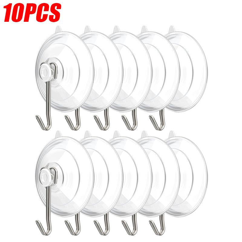 Clear PVC Suction Cup Hook Keys Towel Hanging Hanger Bathroom Kitchen Self-adhesive Wall Hooks Holder for Glass Window Decor
