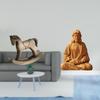 Sacred Heart Rocking Horse Jesus Wood Sculpture Artistic Retro Design Ornament Collectible Figurine
