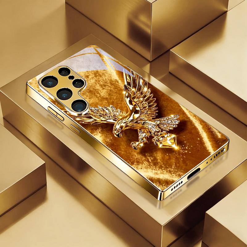 Goldener Diamant Adler Goldene Handyhülle Für Samsung A50 A51 A52 A53 A54 A55 A56 A57 A71 A72 A73 A31 A32 A34 A36 A37 30s Glasabdeckung