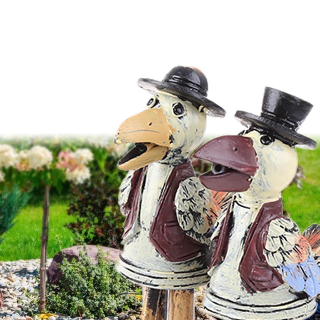 Fountain Yard Art Decor Rooster Crow Owl Flowing Water Fountain Resin Crafts Ornaments for Outdoor Garden Patio Deck Cou