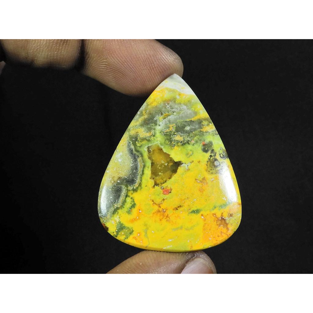 31X41X04MM Natural Bumble Bee Jasper Pear Cabochon Loose Gemstone 49Cts. D-93