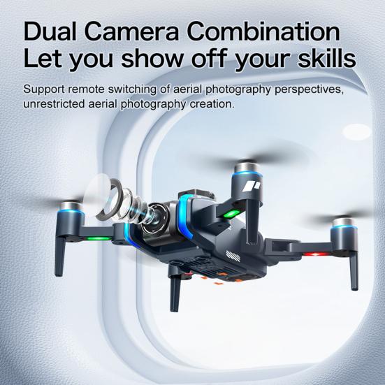 Remote Control Drone LCD Display Dual Cameras Optical Flow Hovering GPS Positioning 5G WiFi Aerial Drone Kids