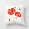 Nordic modern red flower linen pillowcase sofa cushion cover home decoration can be customized for you 40x40 50x50 60x60 45x45